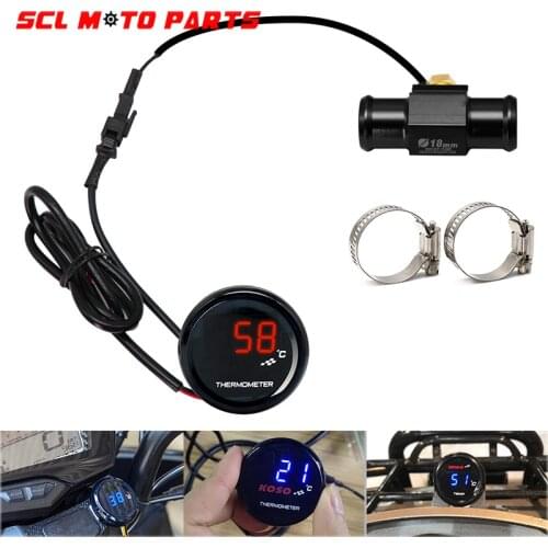 ALconstar-Racing Motorcycle Water Temperature Mini Meter KOSO With 18mm Sensor Water Temp Adapter For Honda Yamaha Suzuki
