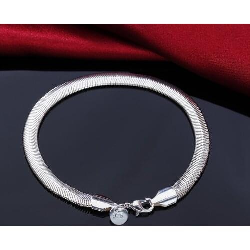 Fashion 925 Sterling Silver Bracelet Multi-Line Love Snake Bone Bracelet For & Woman Jewelry Wedding Gift
