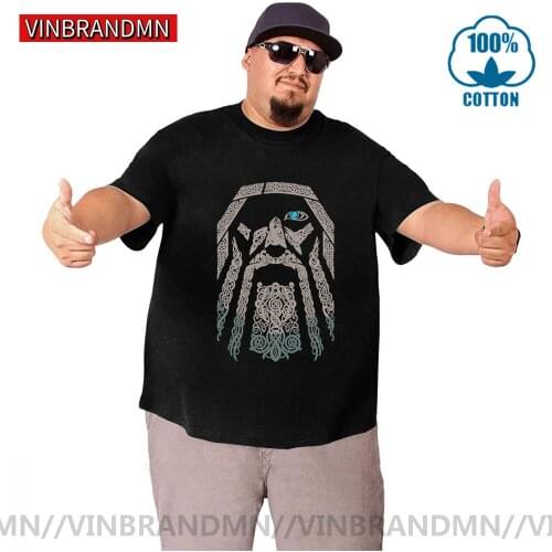 Fashion Mens ODIN Vikings Valhalla T Shirts Cotton Vintage Big Tall Tops Tees T-Shirts Plus Size Big Size Large Clothing 4XL 5XL