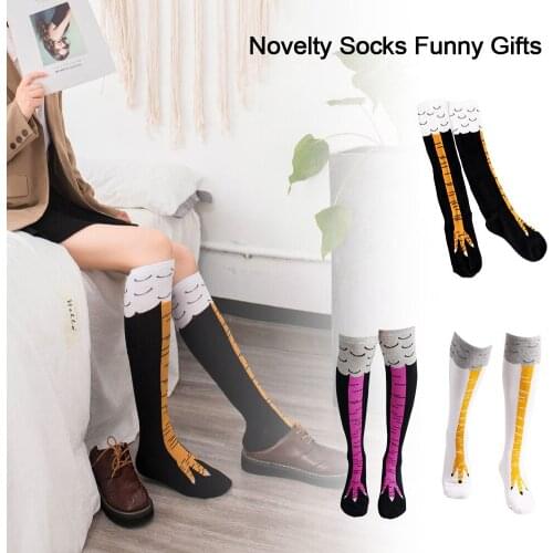 Cartoon Long Socks Warm Thick Cosplay Sock Novelty Funny Casual Women Girls Knee Socks Chicken Feet Harajuku 2021 New Arrivals