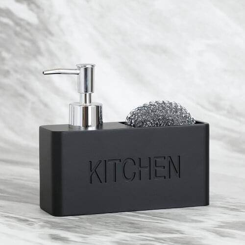 Modern Kitchen Soap Dispenser Set Liquid hand soap dispenser pump bottle brushes Holds and Stores Sponges, Scrubbers and Brushes