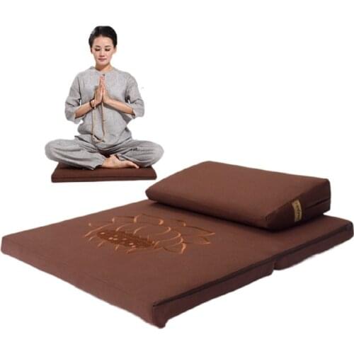 Deluxe Zafu & Zabuton 2 Piece Set - Yoga/Meditation Cushions Square 60/70/80cm Japanese Zafu Floor Cushion Lotus Meditation