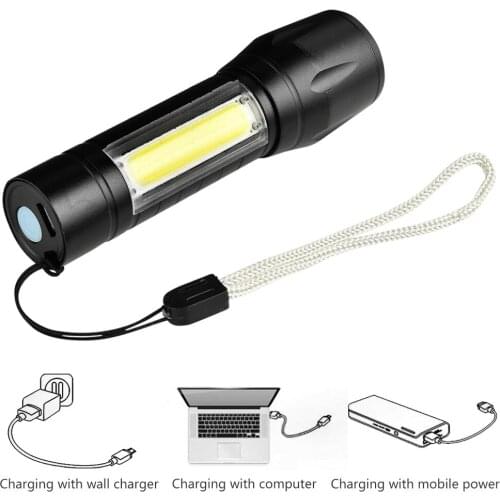 Portable LED Mini Flashlight IPX4 Waterproof Lamp Telescopic Zoom Electric Torch Lightweight Easy Carrying LED Flashlight