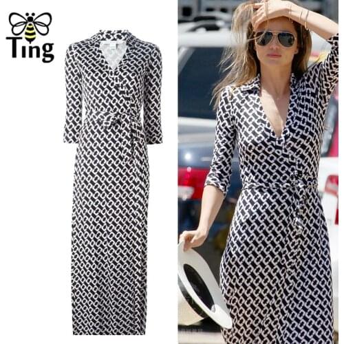 Tingfly Celebrity Casual Street Chic Floral Maxi Dresses Vintage Wrap Arround Long Dress Clubwear Sexy Side Split Vestidos Zaful