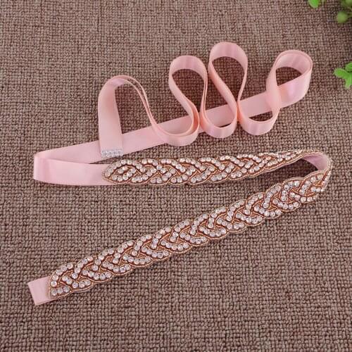 Wedding Sash Fashion Thin Rhinestone Alloy Wedding Belts & Sashes Bridal Dress Accessories Skinny Sashes for Bride Bridesmaids