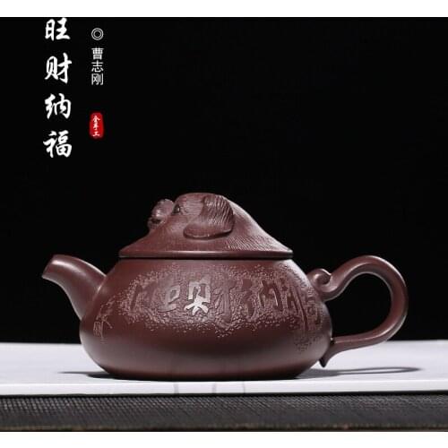 Puppy Purple Sand Pot Ore Mine Purple Mud Wangcaifu Pure Handmade Pot Cao Zhigang Tea Set One Substitute Manufacturer