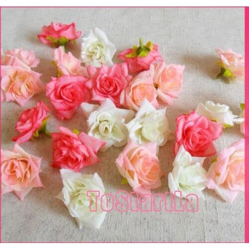 Silk artificial rose flower head for Wedding valentines day party decoration (50 pieces/lot)