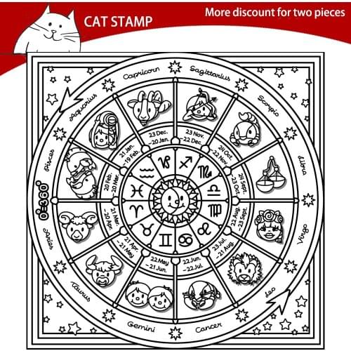 Constellation Compass Cat Clear Stamps For Scrapbooking Card Making Photo Album Silicone Stamp DIY Decorative Crafts