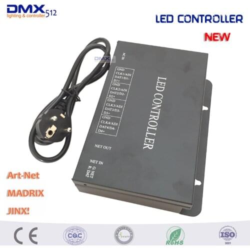 DHL Free shipping 4 ports(4096 pixels) LED artnet controller supports artnet protocol,DMX512 controller,work with MADRIX,Jinx