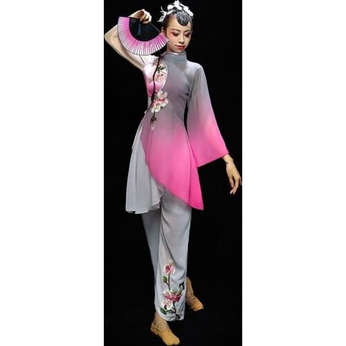 Traditional folk and ethnic dance clothes national dance of China fan yonggo ancient Chinese folk dance clothing TA2285