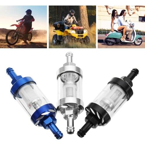 Universal Gas Fuel Filter Scooter 8mm Oil Filter Dirt Bike Motorcycle Quad Aluminum Alloy Motorcycle Gas Fuel Oil Filter