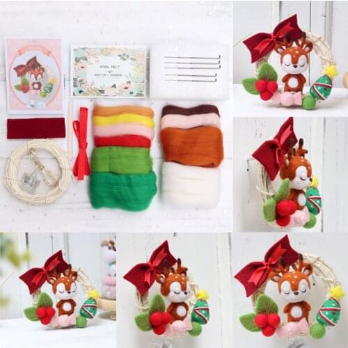 Wreath Christmas Supplies Christmas Decorations New Year Christmas Deer Art Cute Rattan Dropship