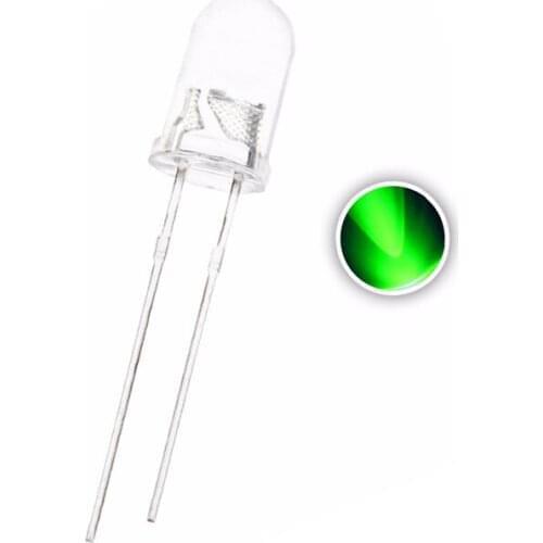 1000PCS 5MM Green LED Water Clear Round Head 3V 20mA 515-520nm Lamp Light Beads FREE SHIPPING