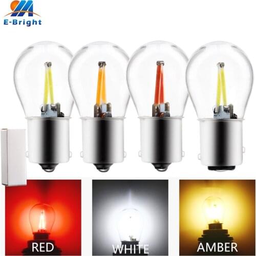 2pcs DC 12V COB 48SMD BS S25 1157 1156 BA15S P21W BAU15S PY21W 6500K 1260lm Signal Car Led Turn Brake light White Red Amber