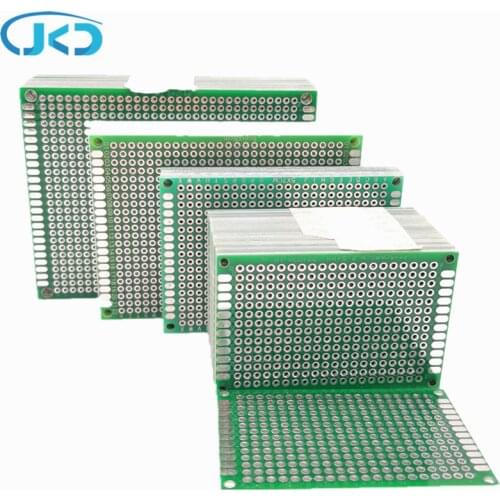 2pcs/lot Double Side Copper Prototype PCB 2x8 3x7 4*6 5x7 6x8 CM Universal Printed Circuit Board Fiberglass Plate For Arduino