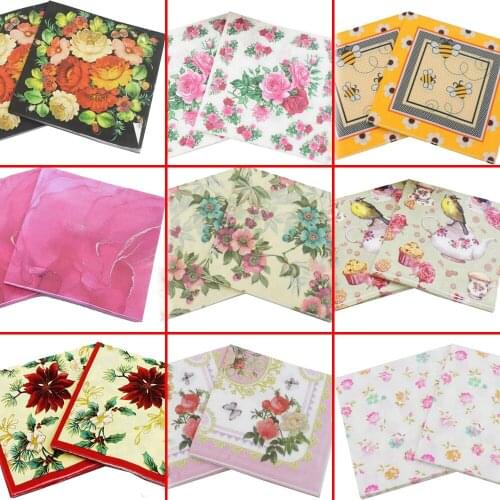 20pcs/set Paper Tissue 33x33cm Disposable Napkin Wedding Birthday Party Tableware For Event Party Decoration