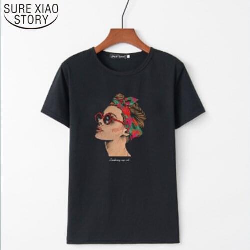 2019 Fashion Cool Print Female T-shirt White Cotton Women Tshirts Summer Casual Harajuku T Shirt Femme Top blusas 3589 50