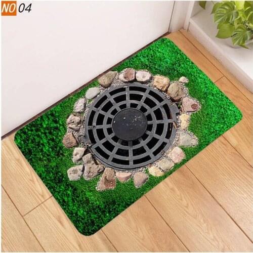 3D Traps Green Grass Square Carpet Anti Slip Floor Rugs Door Mat For Bedroom Kitchen Living Room Home Decor