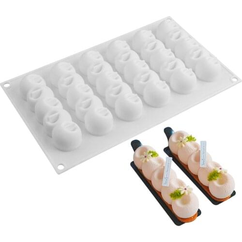 8-Line Long 3d Silicone Baking Mold Mousse Cake Moulds Puff Dessert Oval French Pastry Bakeware