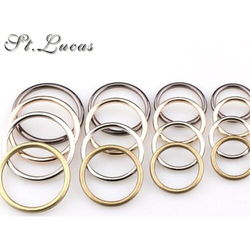 60pcs/lot wholesale 20mm/25mm/30mm/35mm black bronze gold silver circle ring Connection alloy metal shoes bags Belt Buckles DIY