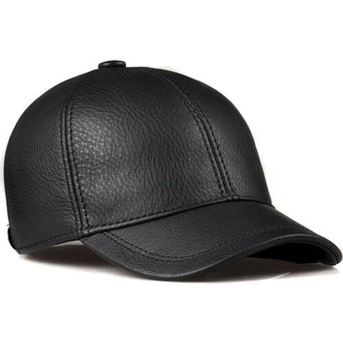 Spring Genuine Leather Baseball Sport Cap Hat Womens Mens Winter Warm Brand New Cow Skin Leather Newsboy Caps Hats 5 Colors