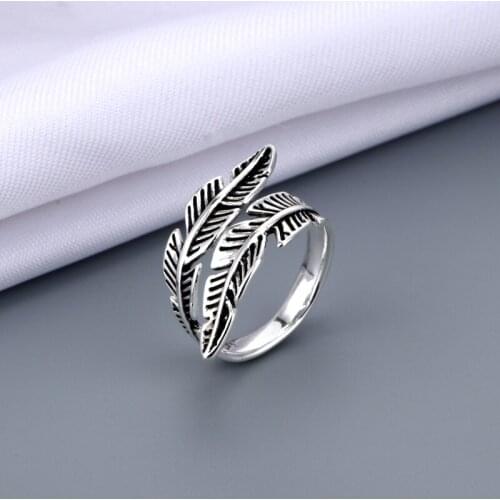 Bohemian Creative Irregular Feather Rings For Women Vintage Knuckle Finger Ring Trend Geometric Jewelry