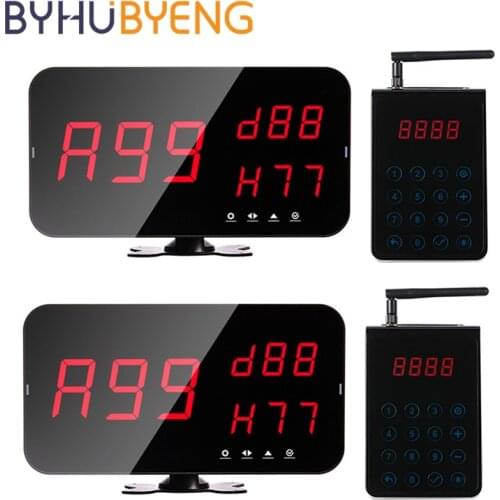 BYHUBYENG Pager System Wireless For Hospital Restaurant Catering Equipment Led Service Display Keypad Queue Management Calling