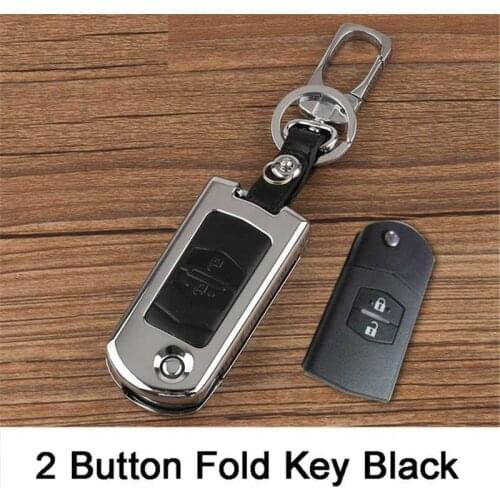 Zinc alloy+Leather keychain Car Remote Key Case Cover For Mazda 6 Mazda 3 Axela Atenza CX-5 CX5 2017 2016 2015