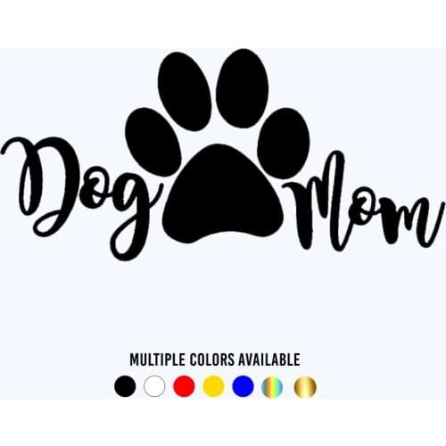 CK20635# Die-Cut Vinyl Decal DOG MOM Car Sticker Waterproof Auto Decors on Car Body Bumper Rear Window