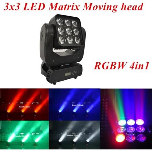 DunFly DuanFei Light 6pcs/lot 9 eyes led moving head beam rgbw 4in1 9x12w led moving moving head matrix