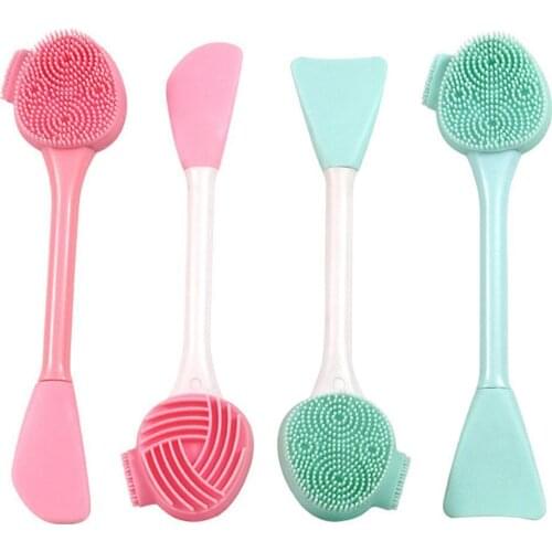 Double Side Silicone Facial Cleanser Brush Soft Face Massage Washing Brush Blackhead Remover Pore Exfoliation Skin Care Tool