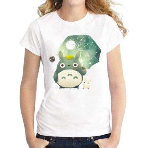 Summer Fashion Women T-Shirts Totoro Printed T Shirts Casual Slim Top Feminine Cute Short Sleeve Tee