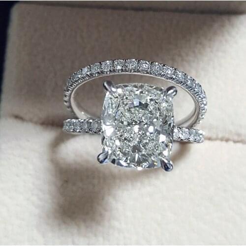 Huitan Double Stackable Set Rings 2Pcs for Women Wedding Engagement Party Finger-rings Good Quality Statement Jewelry Hot Sale