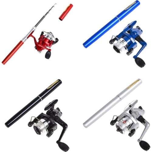 Mini Pocket Fishing Po-le Telescopic Fishing Rod with Spinning Kit Pen Fishing Rod and Reel Combos for Salt/Freshwater N0PC