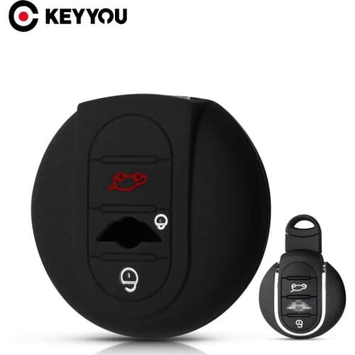 KEYYOU 10x 2 Button Silicone Car Key Case For BMW Mini Cooper S JCW ONE+ F54 F55 F56 F57 F60 2014 2015 Remote Fob Cover