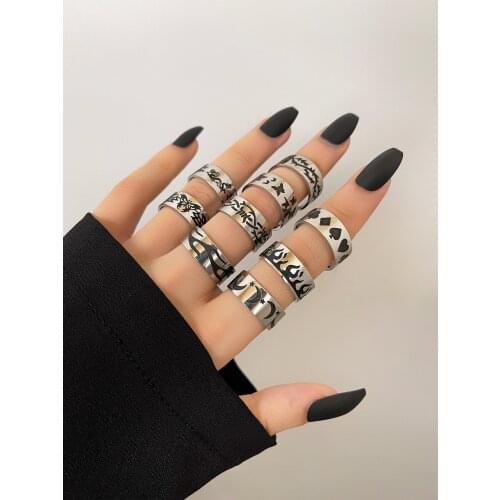 Stainless Steel Punk Rings for Women Anillos Jewelry 2021 Trend Ring Girls Gift Bijoux Femme Matching Ringen Flame Bague