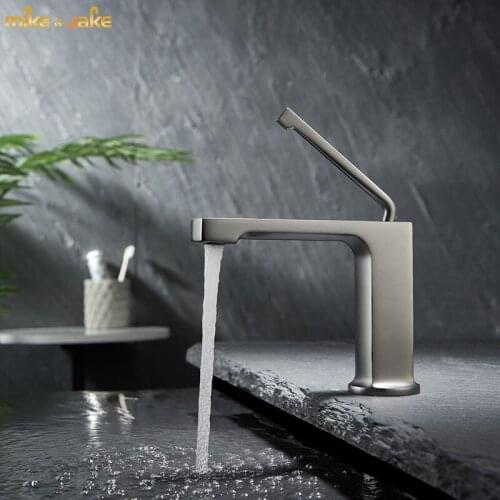 Matte metal gray basin faucet bathroom hot and cold brass tap single handle gray faucet basin sink crane bathroom metal tap