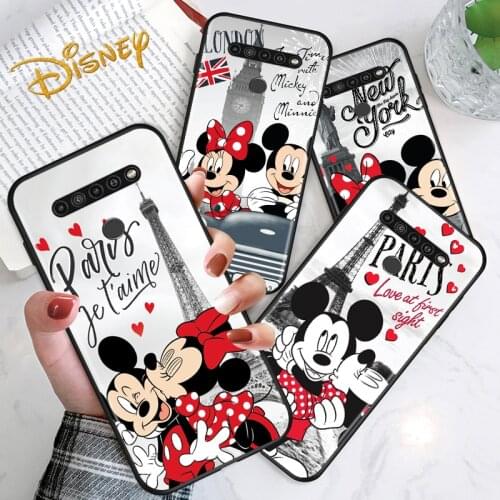 Mickey Minnie in London for LG G8 G8S G8X V30 V35 V40 V50 V60 ThinQ Q60 K40 K50 K30 K41 K51 K61 K71 K22 Black Phone Case