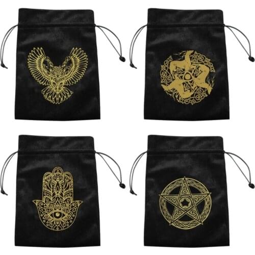 N58B Tar-ot Divination Tar-ot Card Pad Pendulum Ma-gic Tar-ot Altar Table Cloth Board Game Velvet Tar-ot Velvet Bag