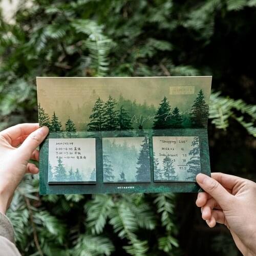 Exquisite Sun Moon Star Sticky Notes Memo Pad Diary Stationary Flakes Scrapbook Decorative Cute forest sky N Times Sticky