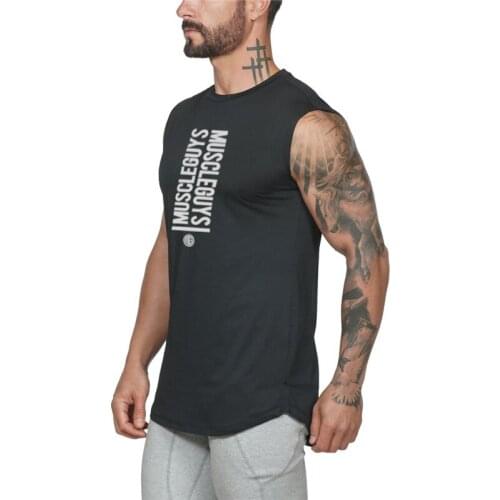 New Workout Fashion Cotton Sleeveless Shirts Tank Top Men Fitness Shirt Mens Sports Clothing Bodybuilding Gym Vest Fitness Men