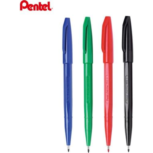 Pentel S520 Sign Pens 1.2mm Fiber Nib 4 Colors Gel Pens Sketching Lettering Drawing Pen