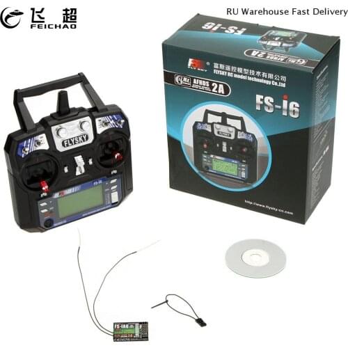 Original Flysky FS-i6 FS I6 2.4G 6ch RC Transmitter Controller w FS-iA6 / FS-iA6B Receiver for RC Racer Glider Drone Helicopter