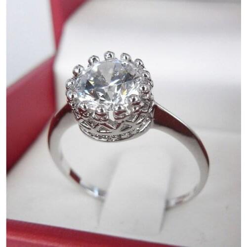 Size 5/6/7/8/9/10 Brand new jewelry 10kt white gold filled AAA cubic zirconia Simulated stones Wedding Engagement Ring gift