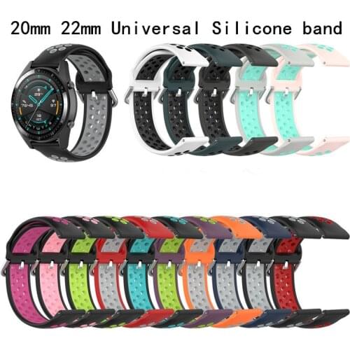 20mm/22mm Sport Band for galaxy watch 42/46mm Silicone Strap for amazfit GTR 47mm for Huawei GT 2e breathable band bracelet
