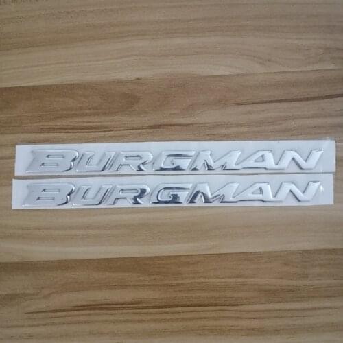 1 Set 3D Silver Motorcycle Emblem Badge Decals Scooter Reflective Stickers For Suzuki Burgman AN125 AN200 AN400 AN650
