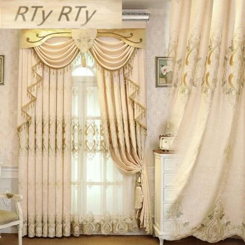 Bedroom Window Curtains for Living Dining Room High-grade Contracted Europe Type Shade valance Custom Wave Golden Customization