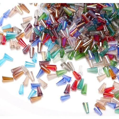 Glass Spacer AB Beads for DIY Jewelry Making 3x6/4x8MM Chinese Crystal Beaded Wholesale Charm Lampwork Bugle Beads Tower Craft