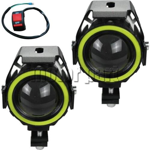 U7 Motorcycle Led Headlight Spotlight Driving Fog Spot Light Strobe Lamp Switch Motorbike Moto Accessories