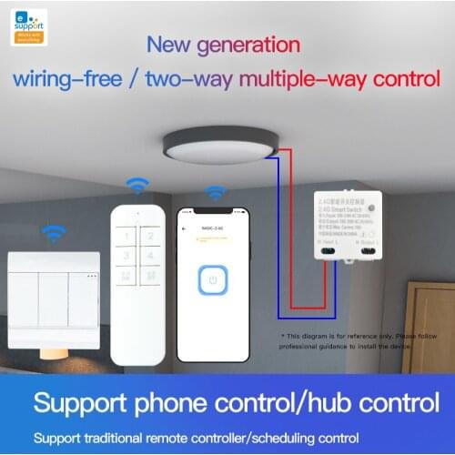 WiFi 2.4G Smart Switch Remote Control Switch Module 1 2 3 Gang Transmitter Switch Works With EWeLink APP Smart Home Automation